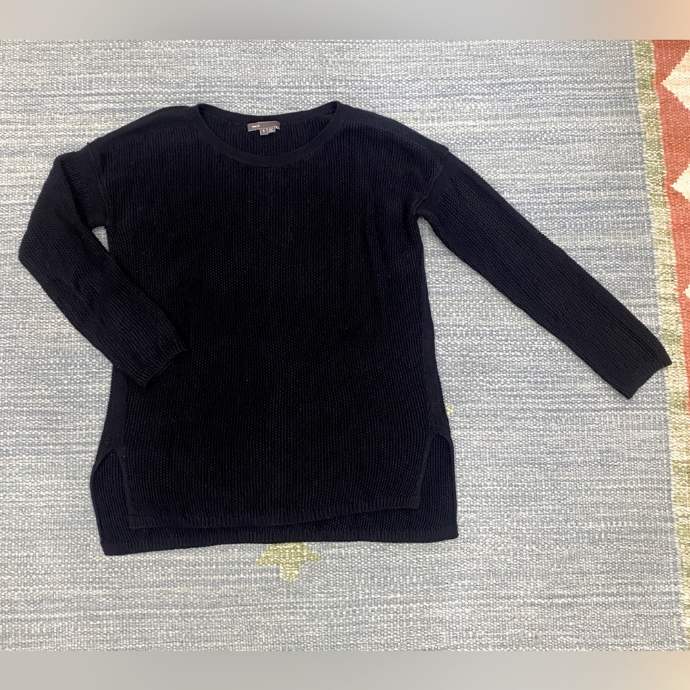 Vince Clean Trim Cotton Cashmere Sweater Tunic Small